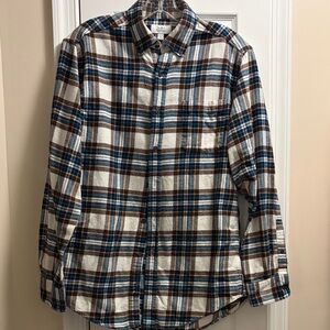 Croft & Barrow Flannel Blue and Brown Plaid Shirt